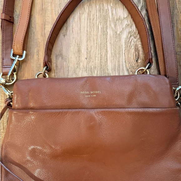 VTG Henri Bendel New York Rich Brown Leather Shoulder Bag 12x12 Old Money - Picture 8 of 14